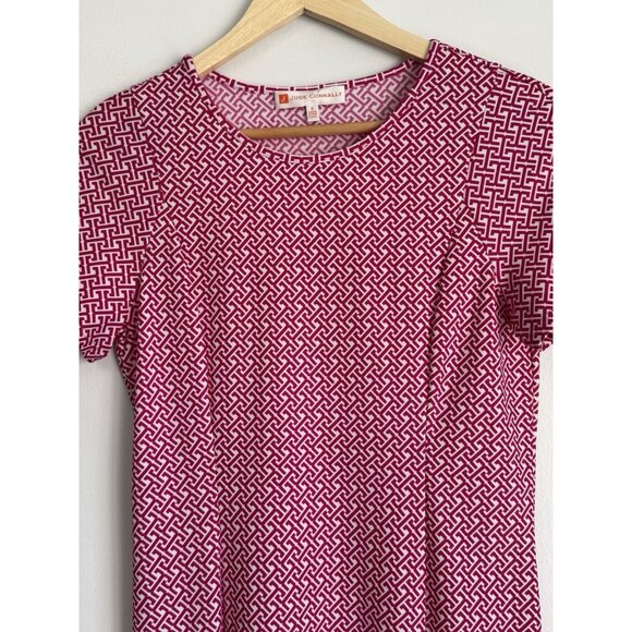 Jude Connally Womens Geometric Dress Size Small Pink Knee Length Jude Cloth - Picture 4 of 9